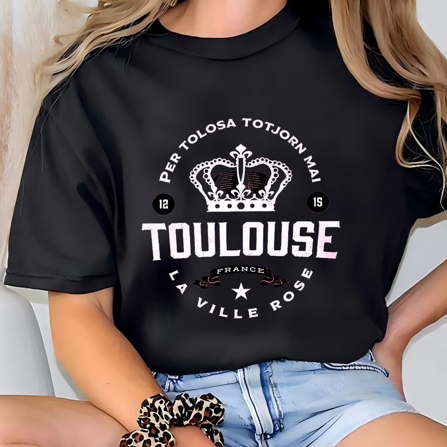 Toulouse Hoodie The Pink City Occitanie Region Souvenir South France Gift For Her Him Unisex Tshirt Basilica Of Saint-sernin Haute Garonne T-shirt