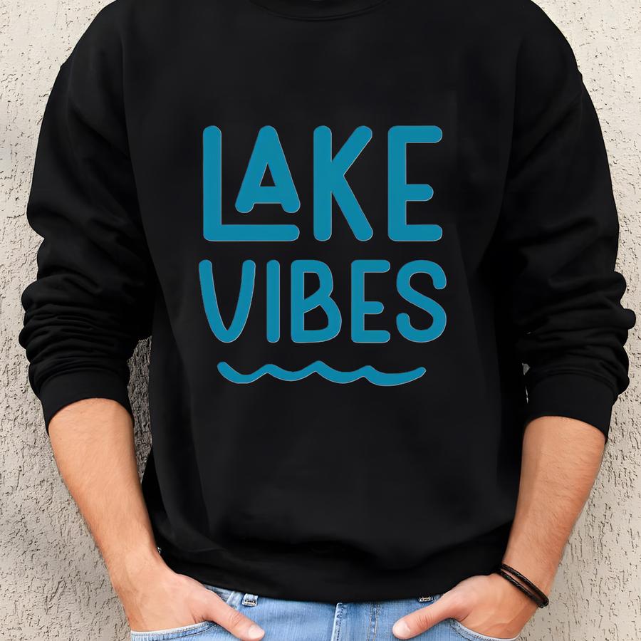 Lake Vibes Toddler Graphic Tee: Summer Vacation Shirts For Kids - Yl25916 Sweatshirt