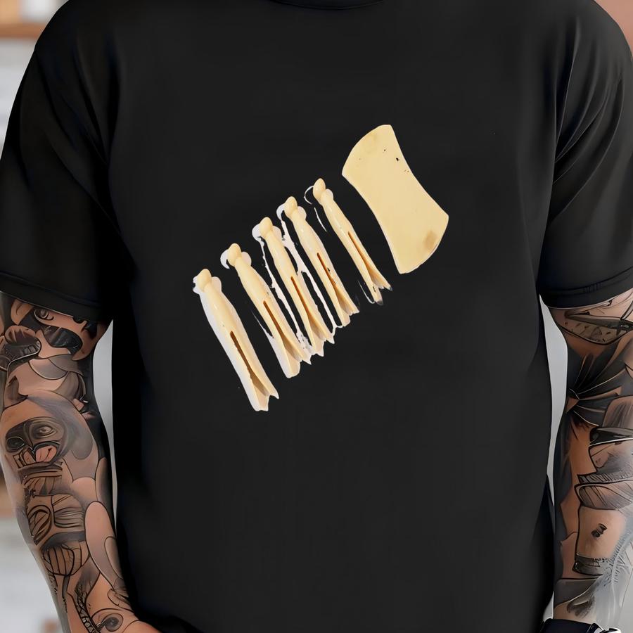 Edwardian Celluloid Clothespins - 5 Clothespins W/ Holder T-shirt