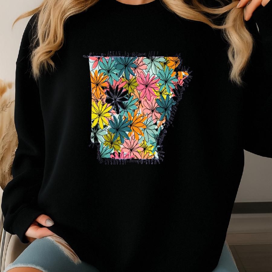 Arkansas Floral State Comfort Color Tank Top Sweatshirt