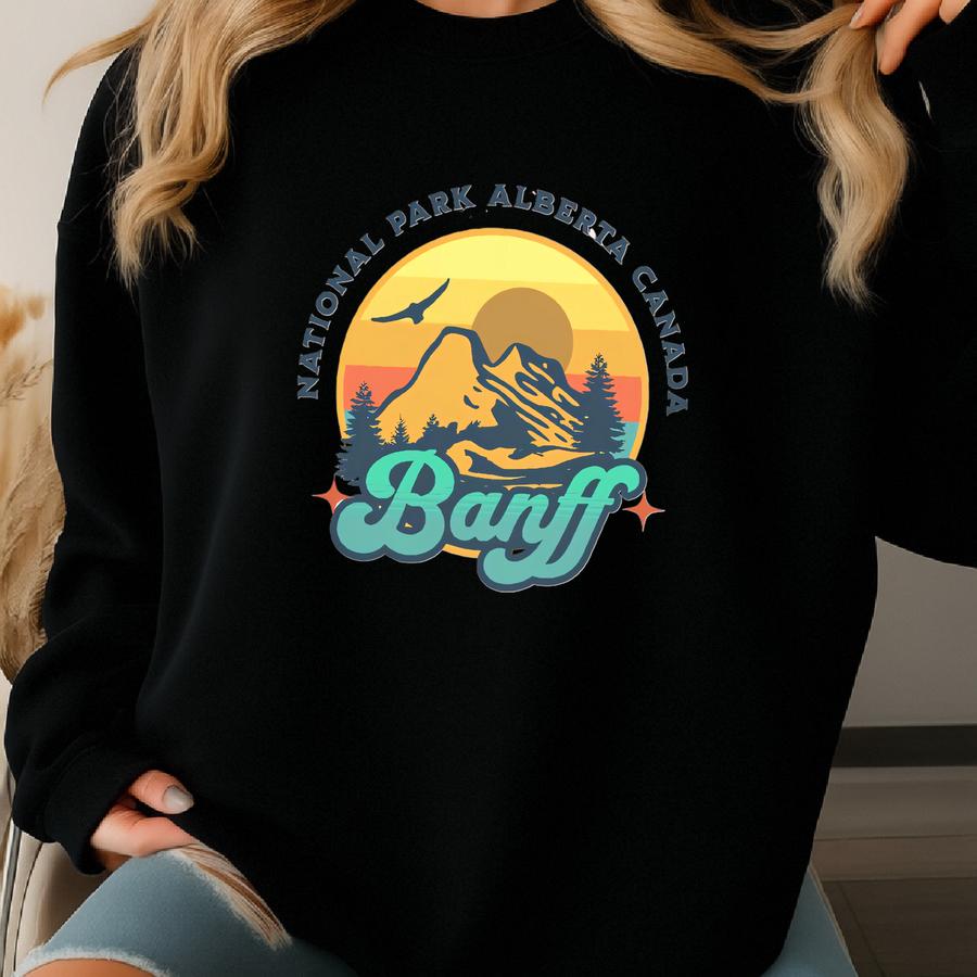 Banff Sweater, National Park Pullover, Canada Hoodie, National Park Crewneck, Vacation Jumper, Alberta Travel Souvenir, Oversized Apparel, Sweatshirt