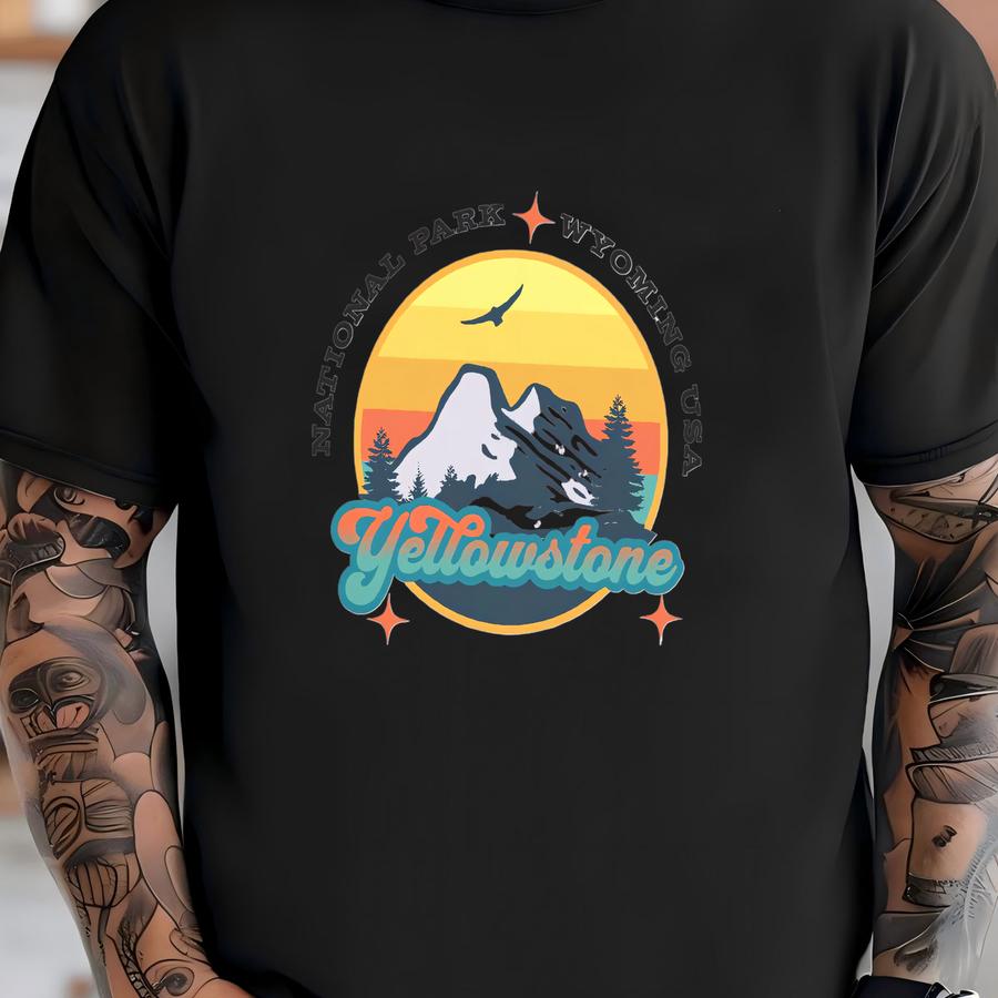 Sweatshirt, National Park Pullover, Wyoming Sweater, Camping Crewneck, Vacation Jumper, Travel Souvenir, Oversized Long Sve T-shirt