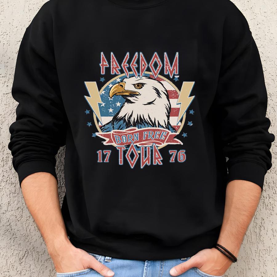 Retro America Shirt, Freedom Tour, 4th Of July Shirt, Fourth Of July, Patriotic Usa Gift, Unisex Graphic Tee Sweatshirt