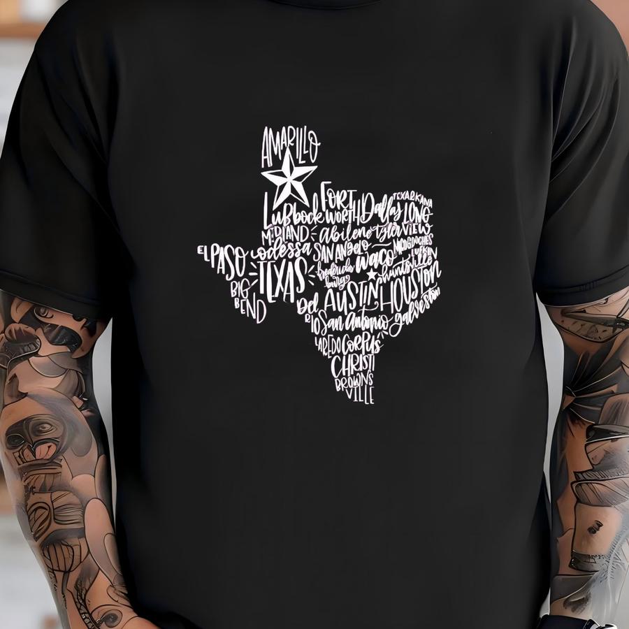 ® Texas Map Shirt, Texas Pride Garment-dyed Tee, 12359 T-shirt