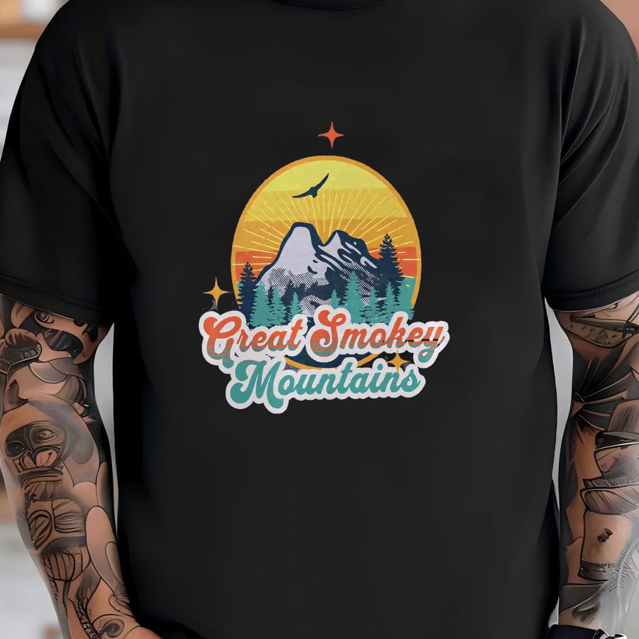 Great Smoky Mountains Sweatshirt, National Park Pullover, Montana Sweater, Camping Crewneck, Vacation Jumper, Travel Souvenir, Oversized Top T-shirt