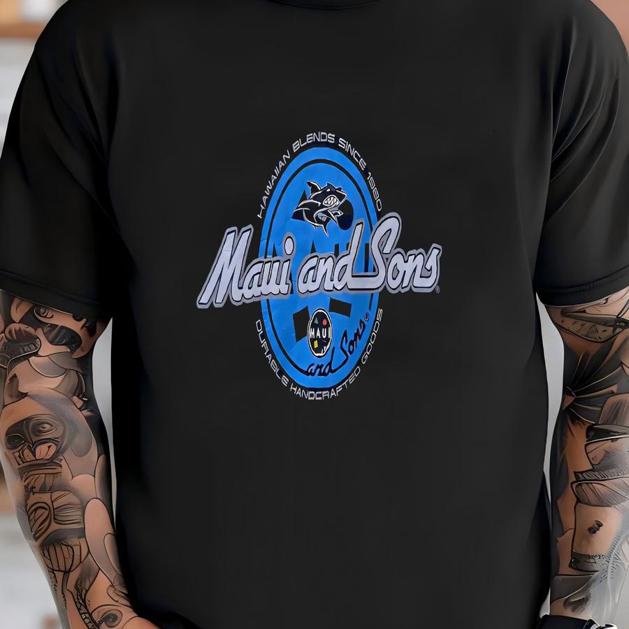 Vintage Maui Sons Hawaiian Sweatshirts Blue Colour T-shirt