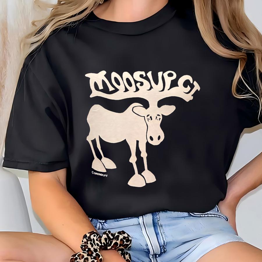 Vintage 80's Moosup Connecticut Moose Navy T Shirt Size M T-shirt