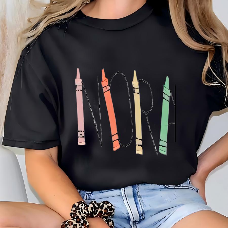 Crayon Name Monogram Dress, Crayon Name Bubble, Monogram Back To School Dress, First Day Of School Outfit T-shirt