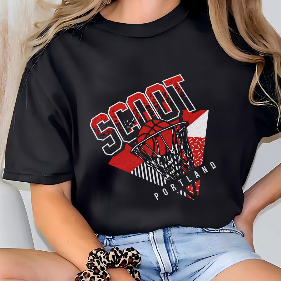 Scoot Portland Basketball Retro Tee Shirt T-shirt