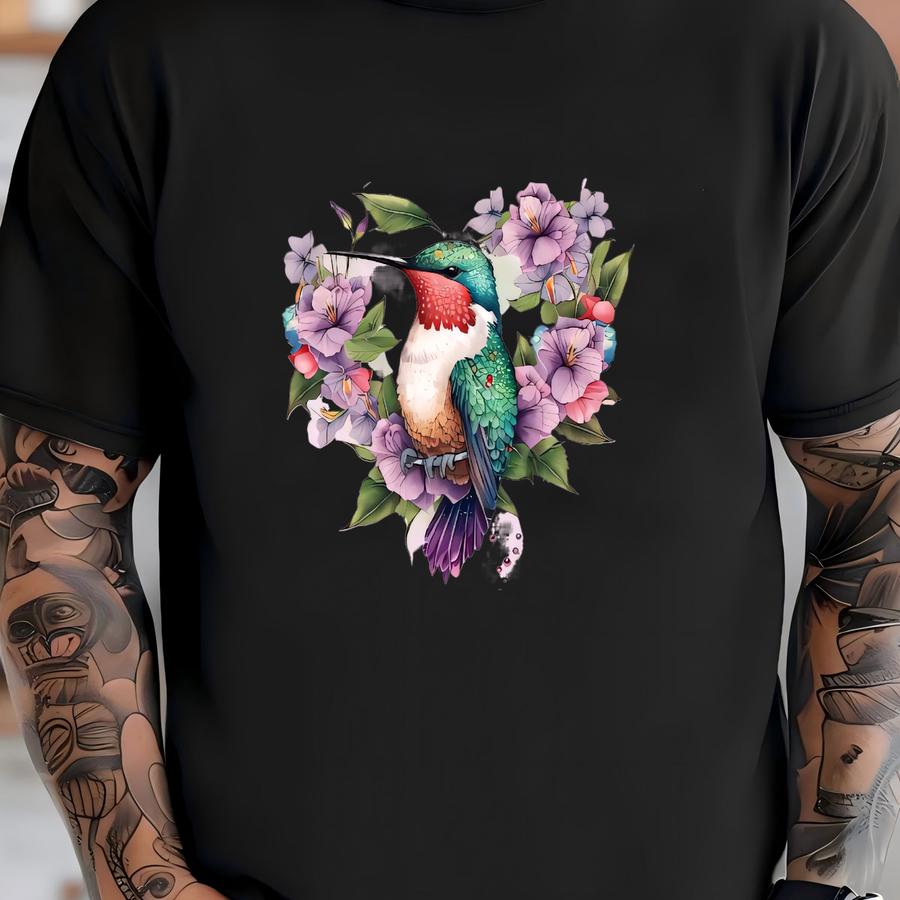 Watercolor Hummingbird Tee - Bella + Canvas Unisex Shirt T-shirt