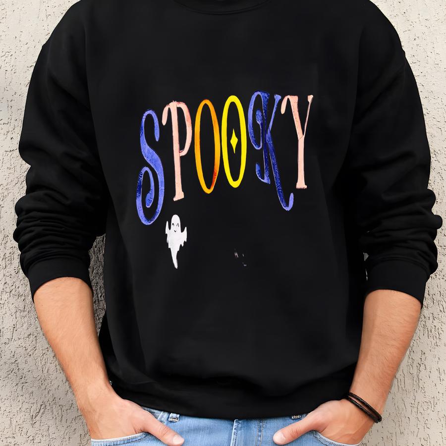 Halloween Spooky Season Crewneck Sweatshirt, Retro Halloween Crewneck, Halloween Sweatshirt, Spooky Ghost Fall Shirt Sweatshirt
