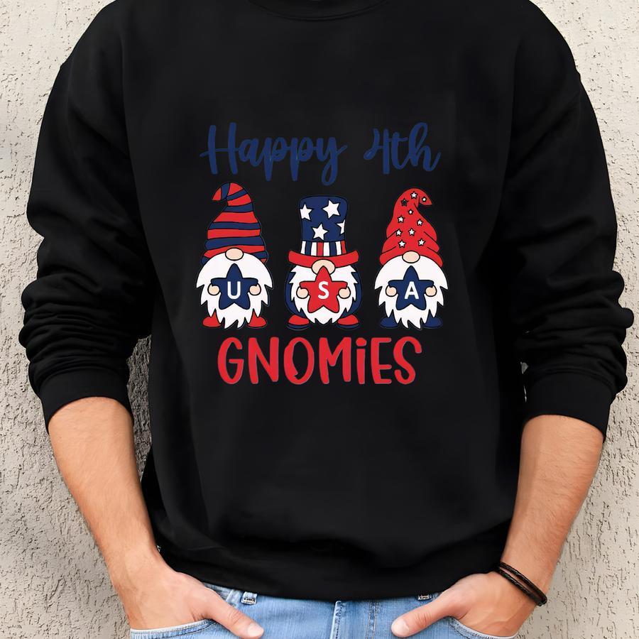 Patriotic Gnomes Tee: Happy 4th Of July Bella Canvas Shirt Sweatshirt