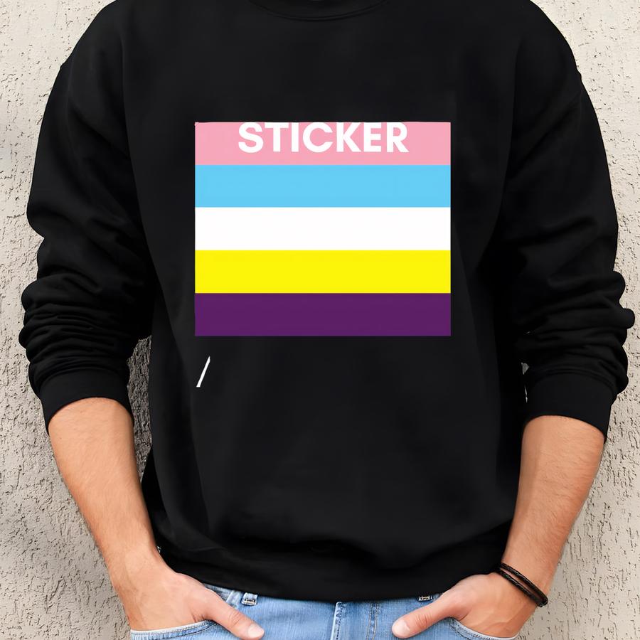 Trans/nonbinary Combo Sticker, 3 Sweatshirt