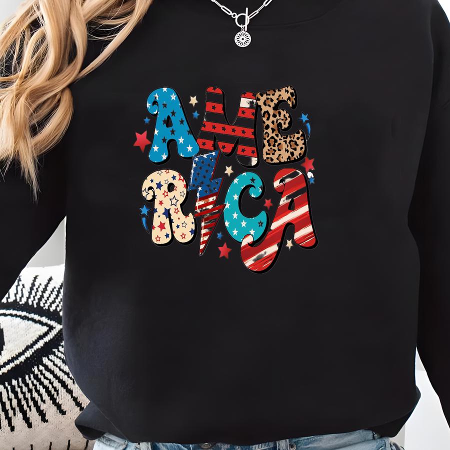 Red White And Blue, America Tee, Fourth Of July Shirt T-shirt, Usa Shirt, Summer Bbq T-shirt,women's 4th Of July,america 4th Of July Shirt Sweatshirt