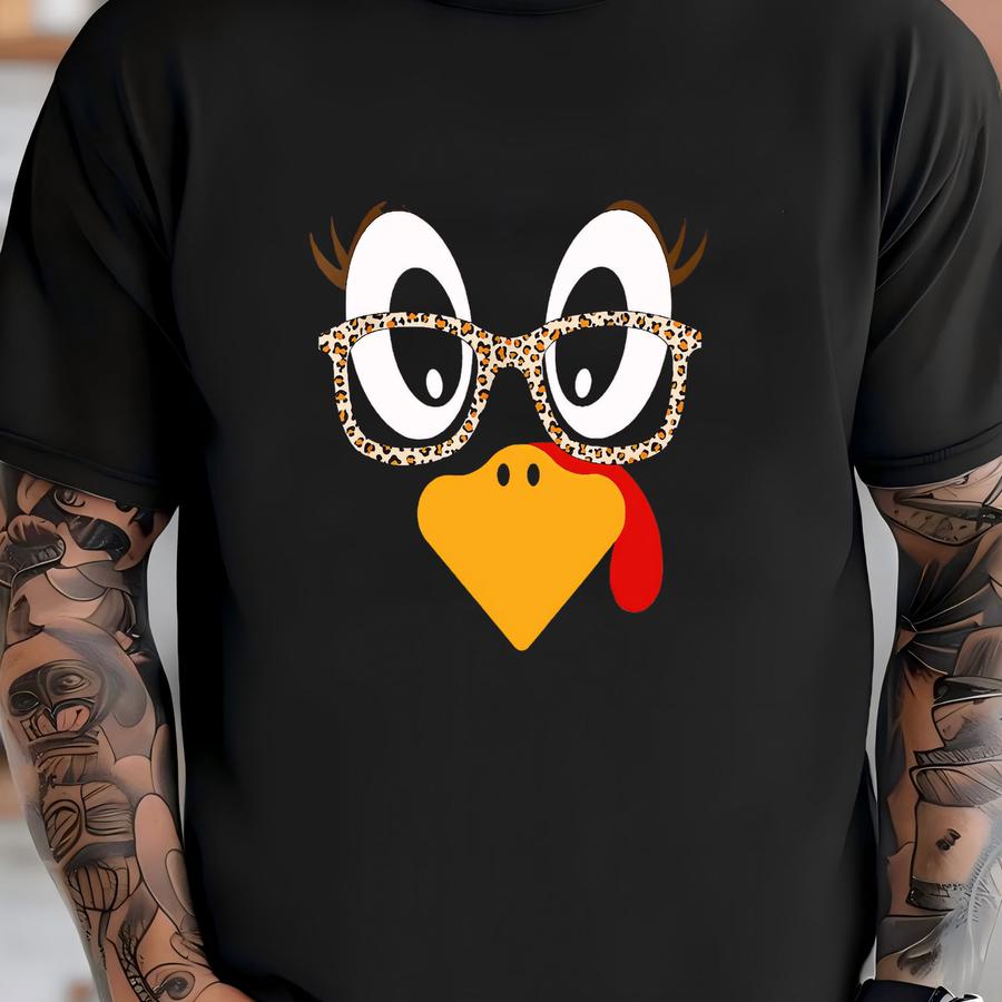 Cute Turkey Fall Thanksgiving Shirt, Thanksgiving Family Matching Shirt, Turkey Face Shirt, Funny Thanksgiving Shirt, Thanksgiving Women's T-shirt