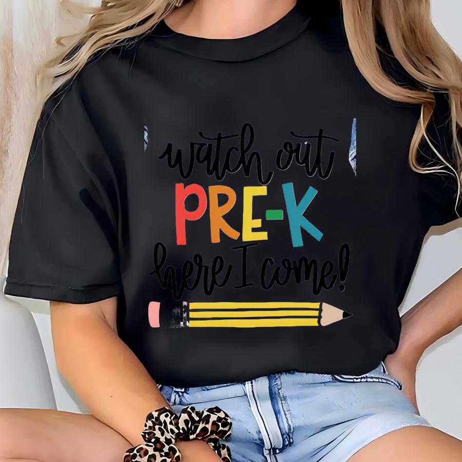 Back To School Toddler Pre-k Shirt - Watch Out Pre-k Here I Come - Kids Back To School Pre-k Shirt - First Day Of School - Preschool Shirt T-shirt