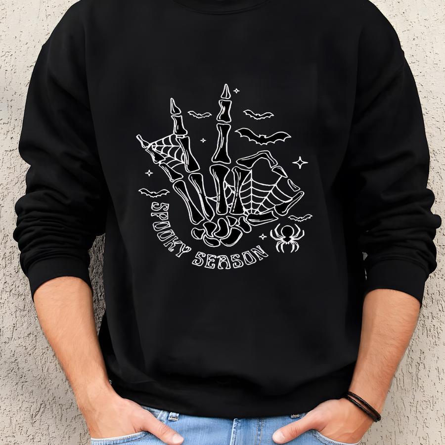 People Give Me The Creeps Sweatshirt And Hoodie, Halloween Shirt, Horror Shirt, Horror Gift For Men, Skeleton Hand Tee, Spooky Season Sweatshirt