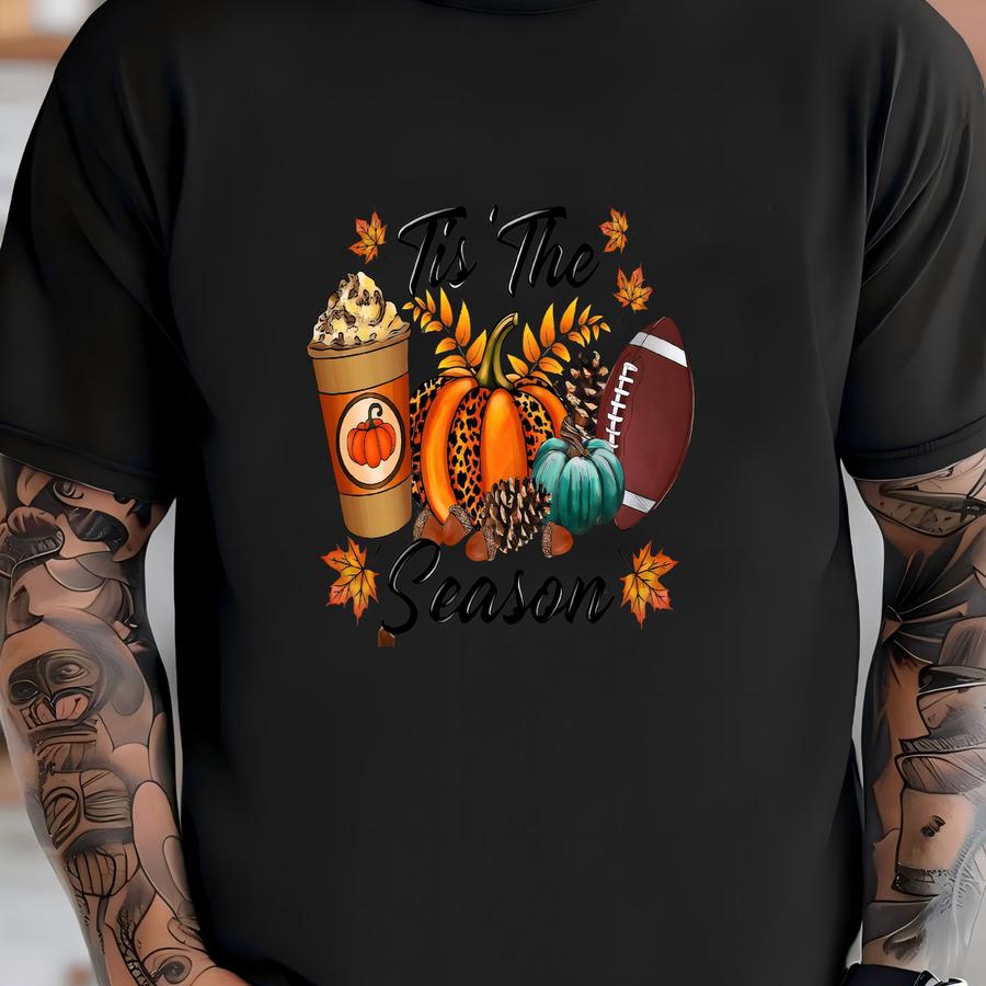 Tis The Season Sweatshirt, Fall Pumpkin Shirt, Football Shirts For Women, Women Fall Tees, Fall Season Shirts, Cute Pumpkin Shirt, Fall Tee T-shirt