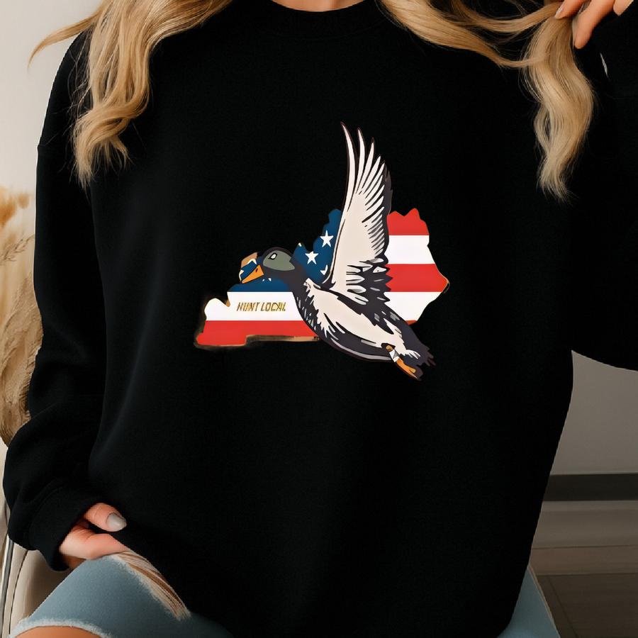 Kentucky - Usa Duck Hunting Shirt, American Patriotic Waterfowl, Men's, Women's Hunting Tshirt, Duck Hunter Apparel, Gifts For Duck Hunters, Sweatshirt