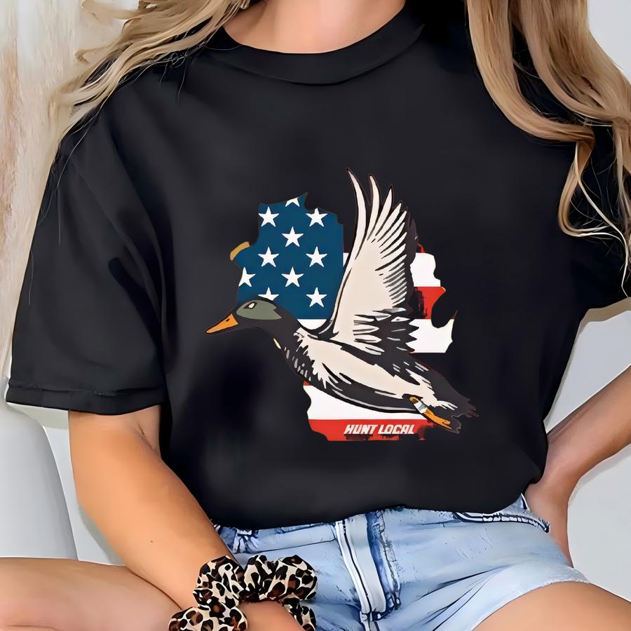 - Usa Duck Hunting Shirt, American Patriotic Waterfowl, Men's, Women's Hunting Tshirt, Duck Hunter Apparel, Gifts For Duck Hunters T-shirt