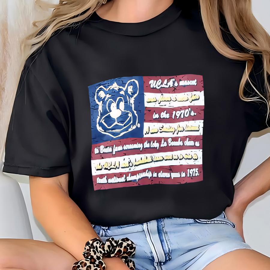 Vintage University California Los Angeles Ucla Bruins Sweatshirt Ucla Crewneck Ucla Sweater Ucla Pullover Printed Logo Blue Color Men's S T-shirt