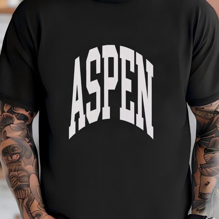 Aspen ® Sweatshirt Faded Vintage Aesthetic Aspen Colorado Bachelorette Sweatshirts Garment-dyed Minimalist Unisex Crewneck T-shirt