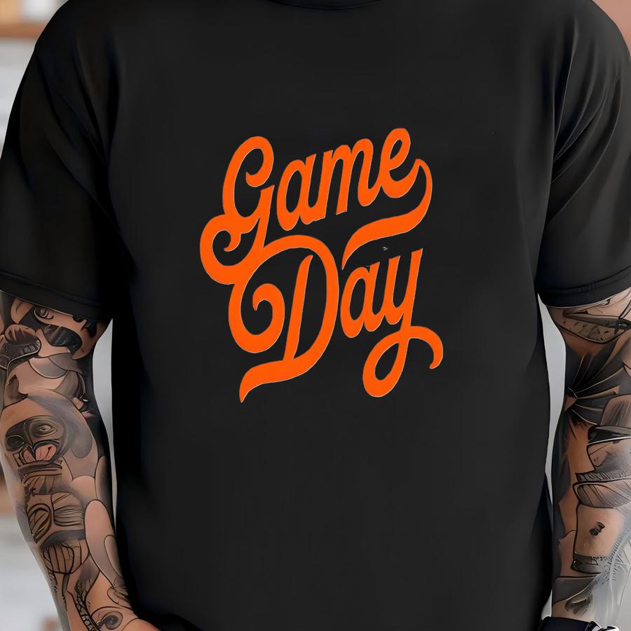 Game Day Sweatshirt: Orange Graphic Tee, Football Fan Apparel T-shirt