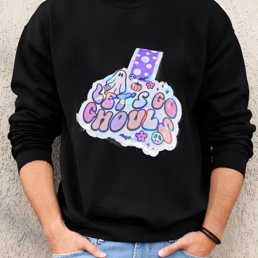 Lets Go Ghouls Halloween Holographic Magnetic Bookmark Sweatshirt