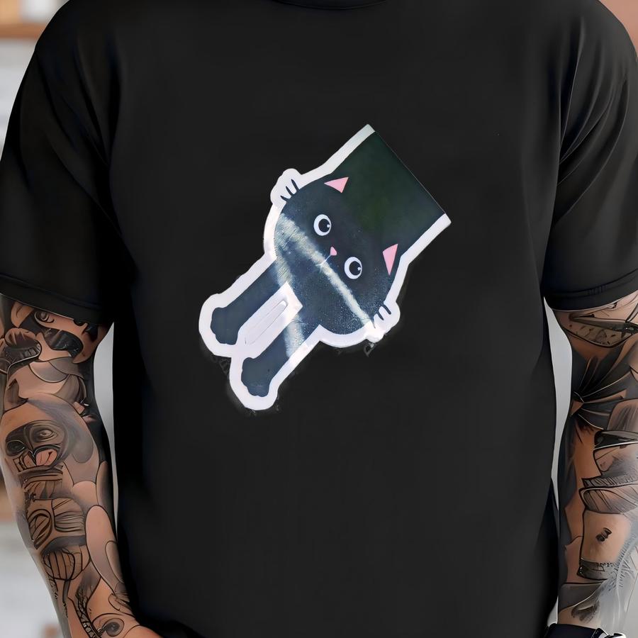 Black Kitty Cat Magnetic Bookmark T-shirt