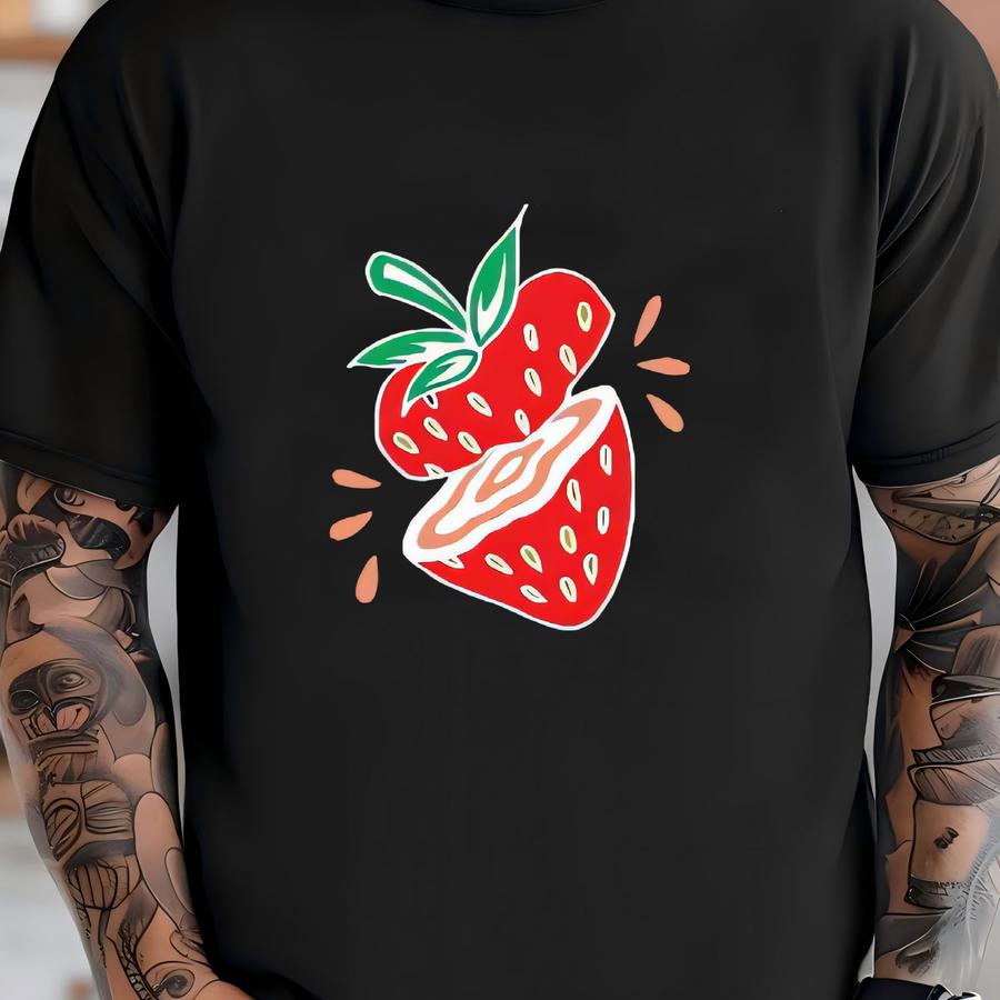 Pocket Strawberry Shirt, Cute Strawberry Shirt, Cute Fruit Shirt, Strawberry Lover Shirt, Summer Fruits Shirt, Foodie Shirt, Gift For Her T-shirt