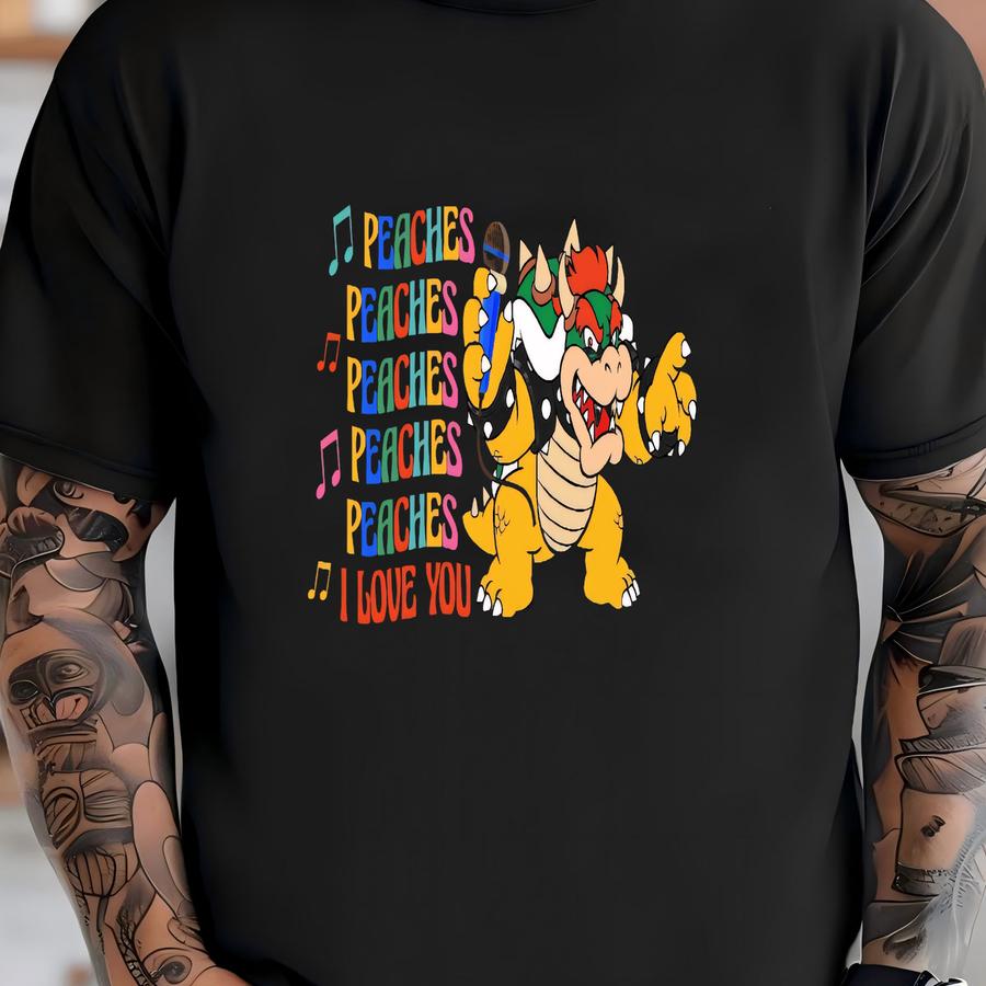 Peaches Shirt, Boho Graphic Shirt, Bowser Tee, Bowser Lover, Gift For Her T-shirt