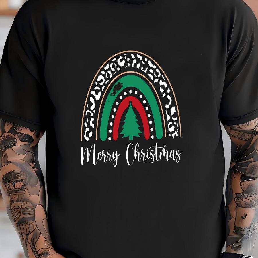 Christmas Rainbow Sweatshirt,merry Christmas Sweatshirt,christmas Sweatshirt,buffalo Plaid Shirt,leopard Print Shirt,cheetah Print Shirt, T-shirt