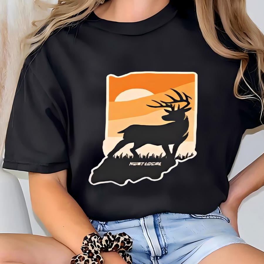 A - Sunset Deer Hunting Shirt, Men's Whitetail Buck Apparel, Women's Hunting Tshirt, Gifts For Hunters, Dad Gift, Hunting Gift, T-shirt