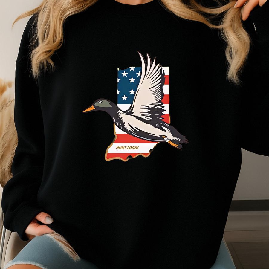 A - Usa Duck Hunting Shirt, American Patriotic Waterfowl, Men's, Women's Hunting Tshirt, Duck Hunter Apparel, Gifts For Duck Hunters, Sweatshirt