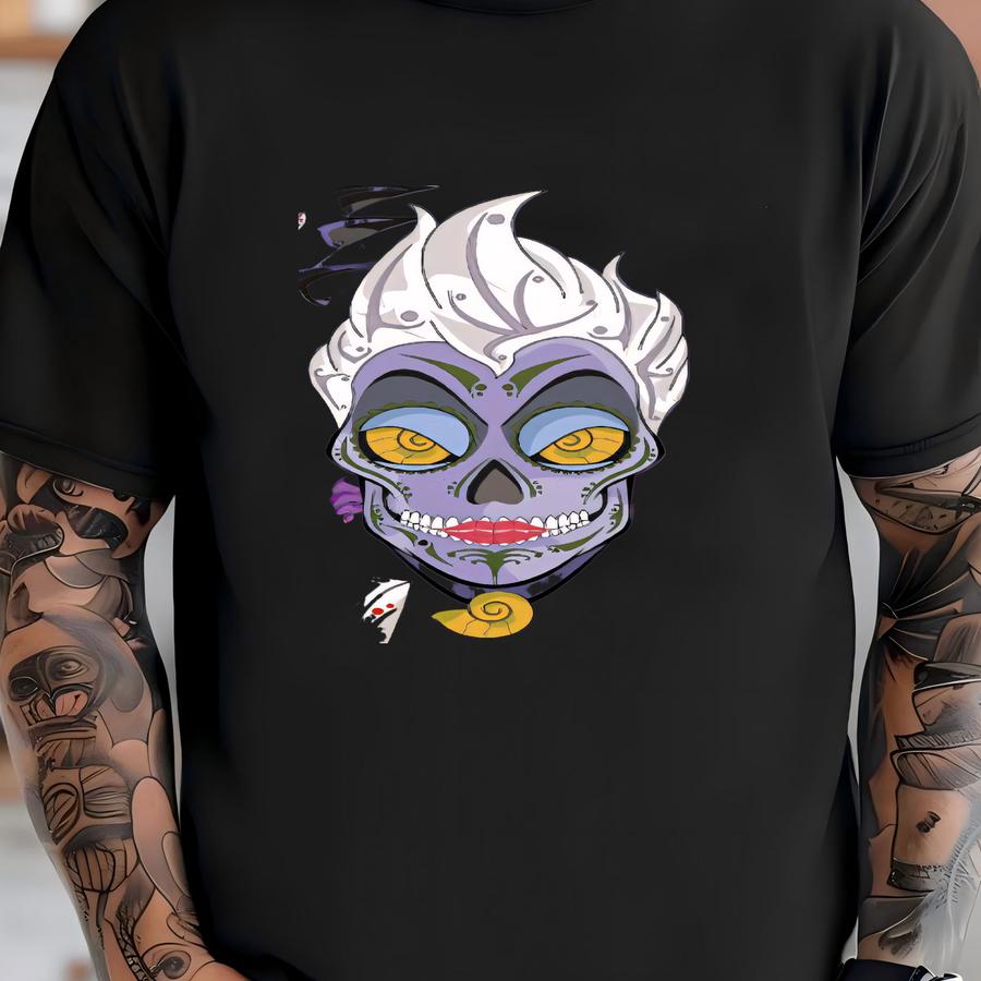 5 Villains Sugar Skull Print 11x14 Print T-shirt