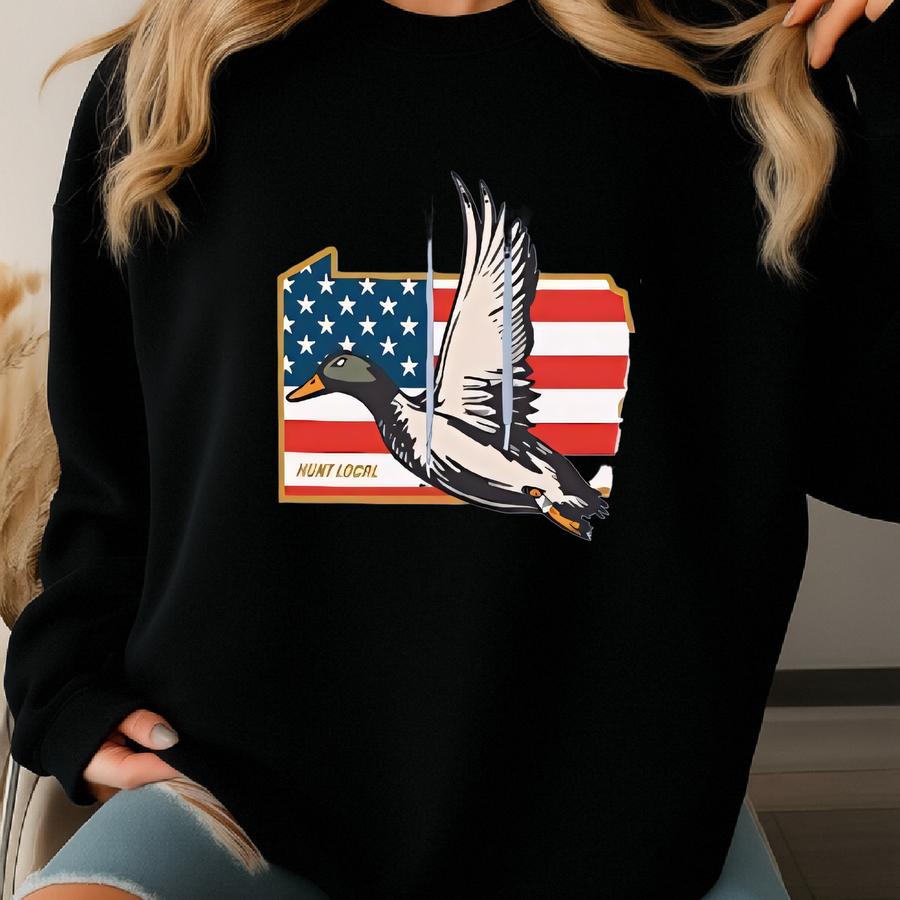 Pennsylvania - Usa Duck Hunting Hoodie, American Waterfowl Sweater, Men's, Women's, Hunting Sweatshirt Apparel, Gifts For Duck Hunters, Sweatshirt