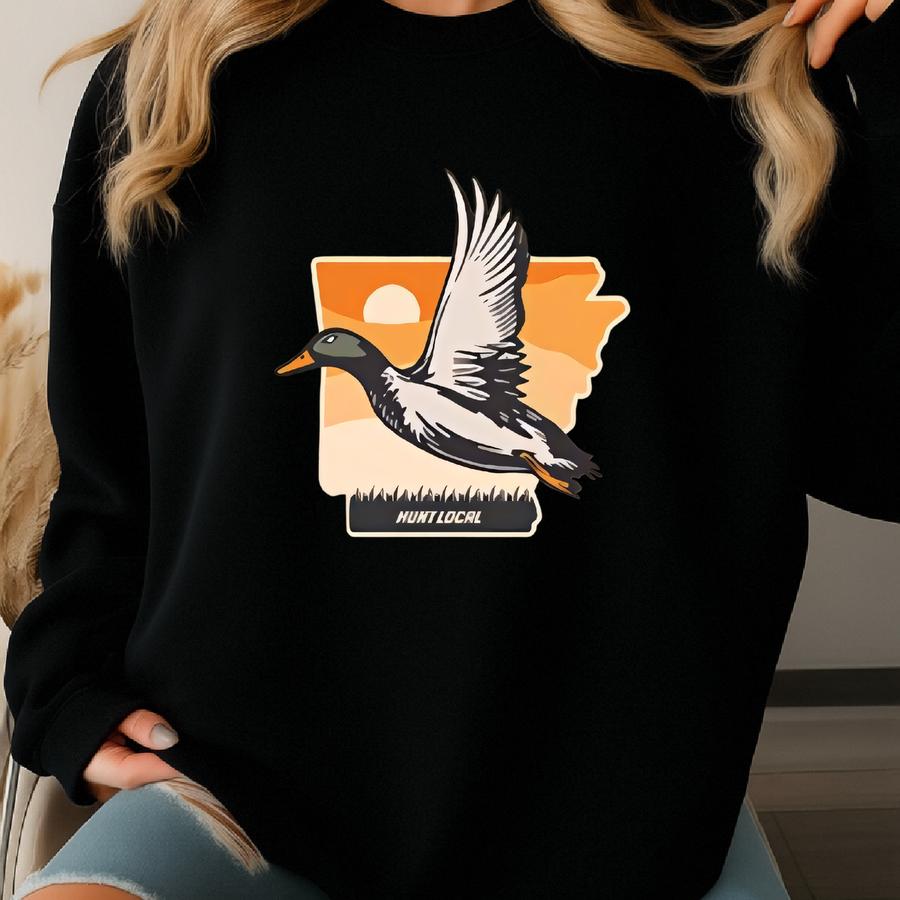 Arkansas - Sunset Duck Hunting Shirt, Waterfowl Hunt Tshirt, Men's, Women's, Duck Hunter Apparel, Gifts For Duck Hunters, Sweatshirt