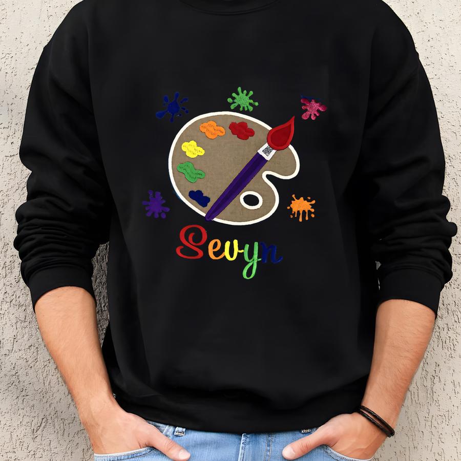 Personalized Kids Paint Apron: Artist Smock, Birthday Gift Sweatshirt
