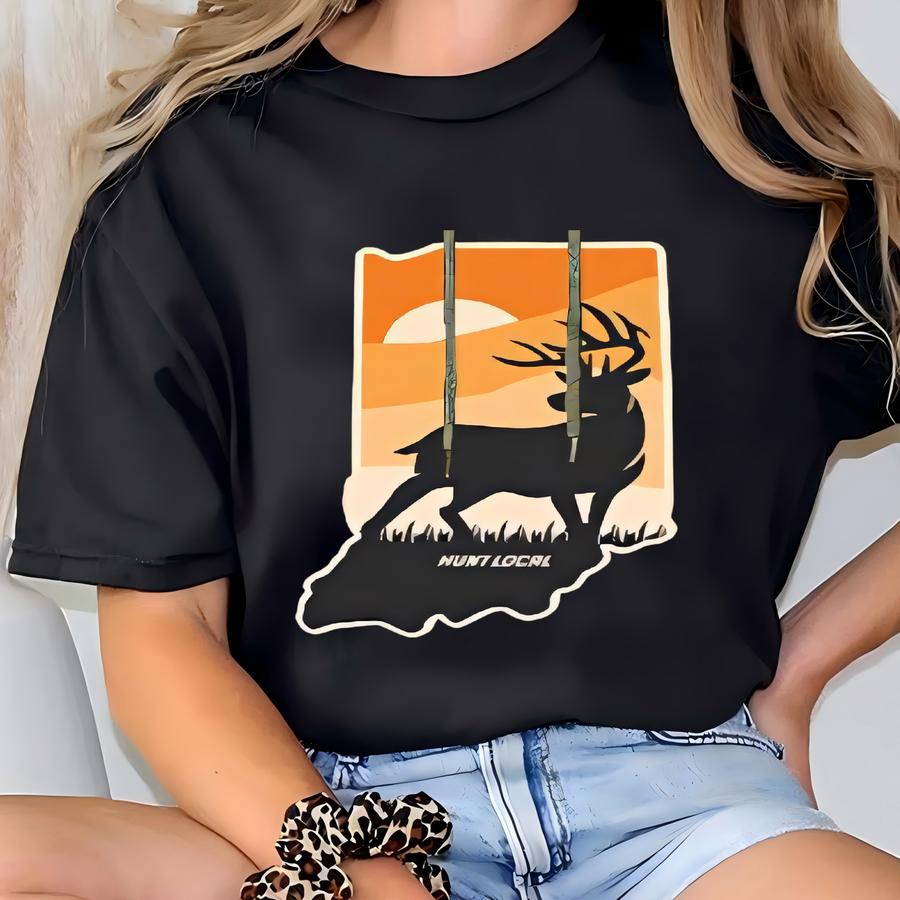 A - Sunset Deer Hunting Hoodie, Men's Whitetail Buck Sweater, Women's Hunting Sweatshirt, Gifts For Hunters, Gifts For Dad T-shirt