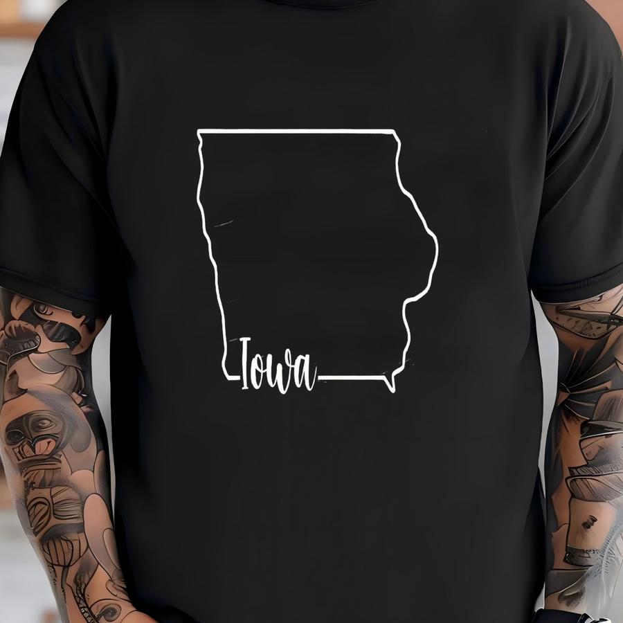 Iowa State Map Shirt, Iowa Shirt, Iowa Home Tee, Home State Hoodie, Iowa Map Silhouette Tee, The Hawkeye State Sweatshirt,iowa Travel Gifts T-shirt