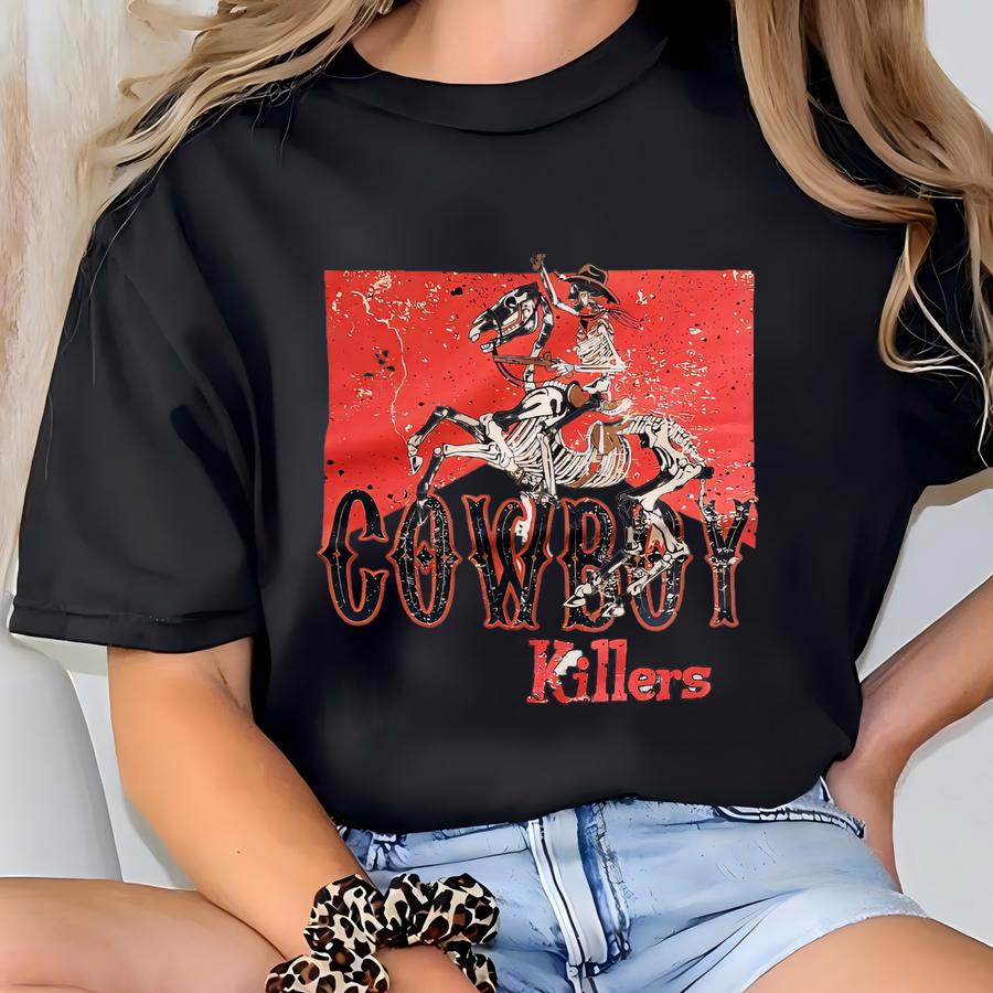 Cowboy Killers Shirt, Skeleton Shirt, Cowboy Shirt Women, Vintage Cowboy Shirt, Cowgirl Shirt, Texas Shirt Women, Western Shirt Women T-shirt
