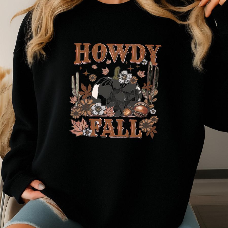Howdy Fall Canvas Tee, It's Fall Y'all Pumpkin, Tis The Season Autumn Tee, Western Fall, Halloween Trick Or Treat Sweatshirt