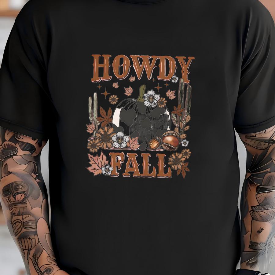 Howdy Fall Canvas Tee, It's Fall Y'all Pumpkin, Tis The Season Autumn Tee, Western Fall, Halloween Trick Or Treat T-shirt