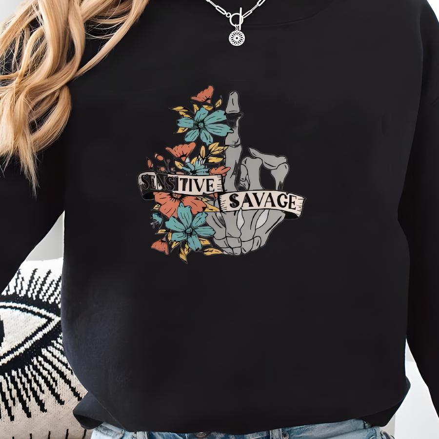 Sensitive Savage Unisex Heavy Blend Crewneck Sweatshirt Sweatshirt