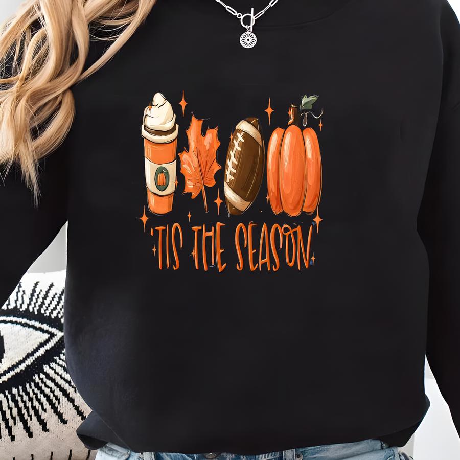 It's Game Day Y'all Shirt, Fall Football Shirt, Pumpkin Football And Coffee Fall Favorite Shirt, Cute Fall Shirt For Women, Football Mom Tee Sweatshirt