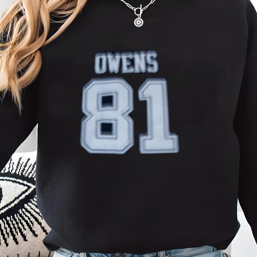 Terrell Owens #81 Sewn Stitched Custom Jersey Blue All Adult Sizes Sweatshirt