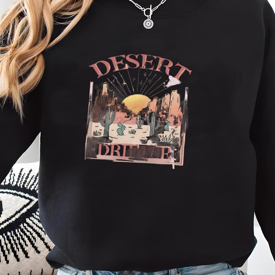 Retro Desert Drifter Vintage Cotton T-shirt - Unisex Women's Or Men's Tee Sweatshirt