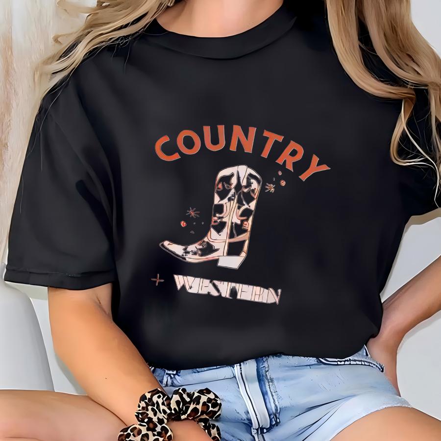 Country And Western Unisex Women's Hoodie - Vintage Style Cowgirl Shirt T-shirt