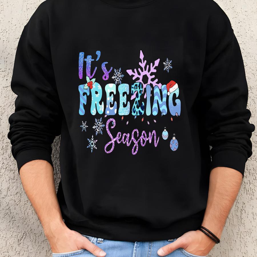 It's Freezing Season Sweatshirt, Matching Family Christmas Shirts, Christmas Winter Outfit, Winter Holiday Sweatshirt Sweatshirt
