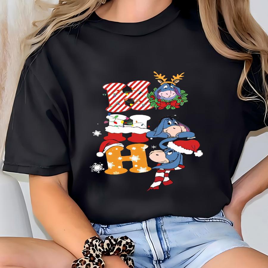 Christmas Shirt,  Ho Ho Ho Pooh Piglet Tigger Eeyore Sweatshirt, Land Christmas Matching Tee T-shirt